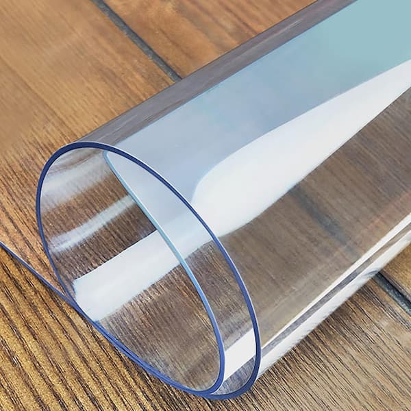 Plastic Table Cover, 42 x 80 x 0. 08 in. Transparent PVC Table Protector, Rectangle Clear Desk Mat, Water Oil Proof