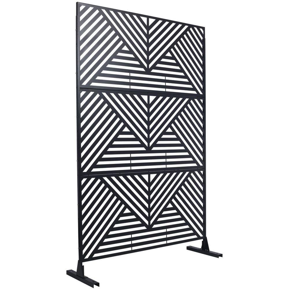 Anky 76 in. H x 48 in. W Steel Garden Fence, Metal Privacy Screens and Panels with Free Standing in Black price history on PriceWatchPro