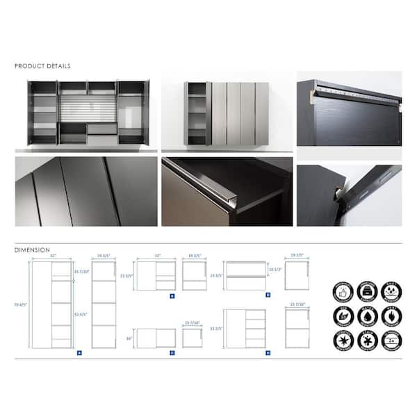 Klair Living Nova Series 63 in. W x 20 in. D Work Top in Dark Gray