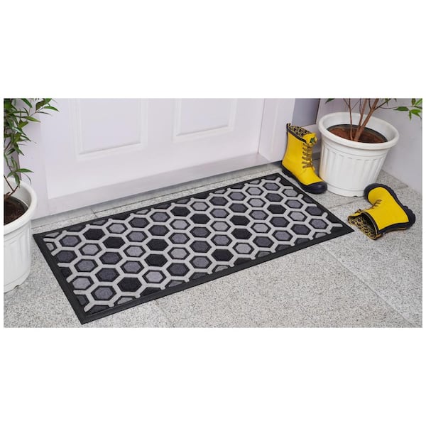 TrafficMaster Fairmont Tiles Gray 20 in. x 36 in. Comfort Door Mat