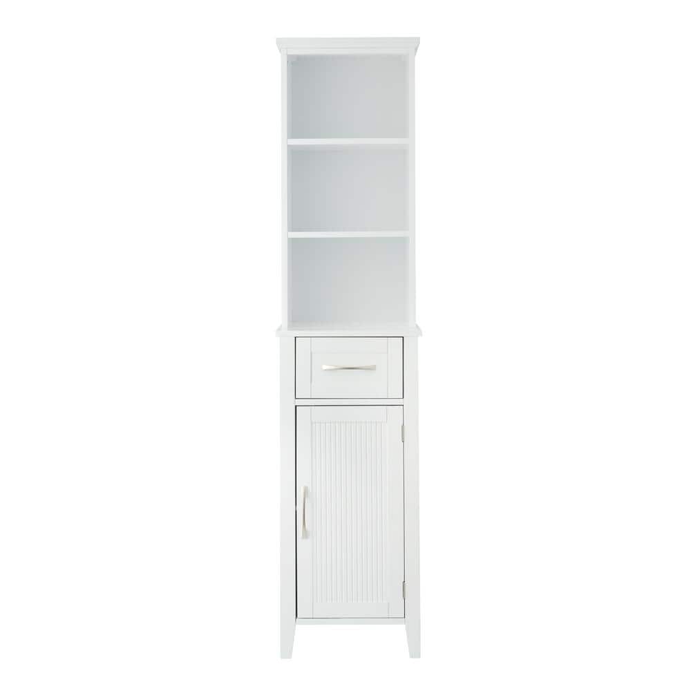 Newport Adjustable White Wooden Linen Storage Cabinet