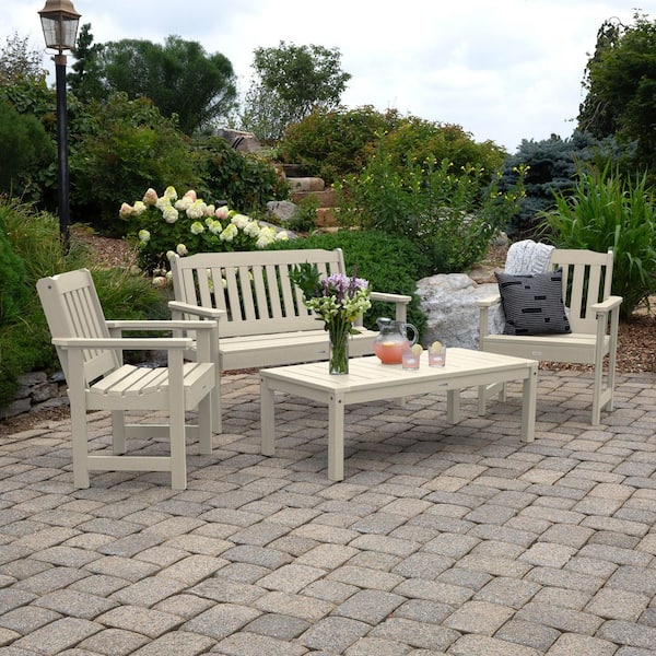 Lehigh Whitewash 4-Piece Recycled Plastic Outdoor Conversation Set