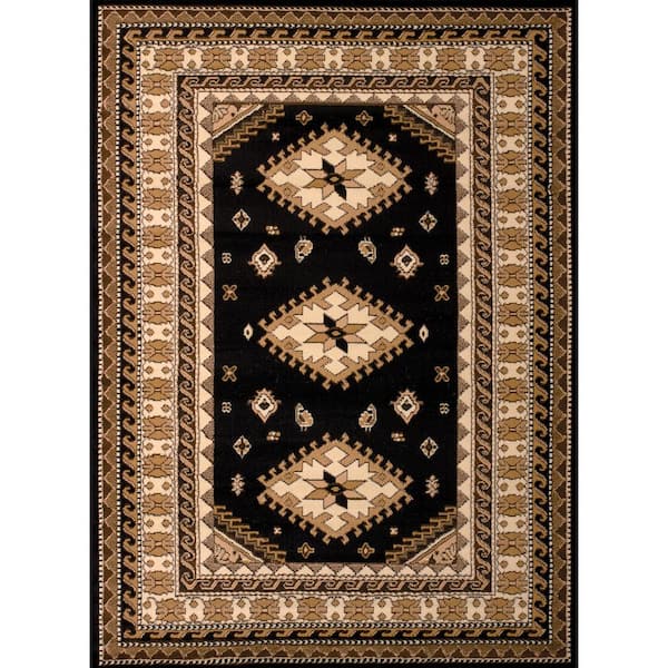United Weavers Dallas Tres Black 5 ft. x 7 ft. Indoor Area Rug