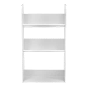 41.3 in. White Faux Wood 3-shelf Standard Bookcase with Open Back