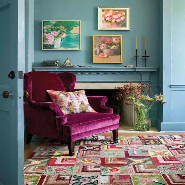 Gypsy Rose Hand Hooked Wool Multi 4 ft. x 6 ft. Indoor Area Rug