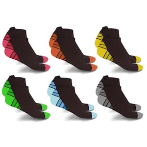 Men Small/Medium Ankle-Length Graduated Compression Socks (6-Pack)