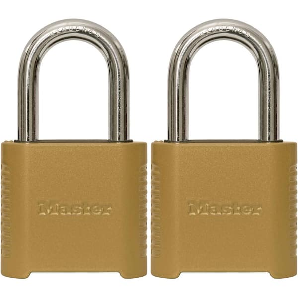 Master Lock Outdoor Combination Lock, 1-1/2 in. Shackle, Resettable, 2 Pack