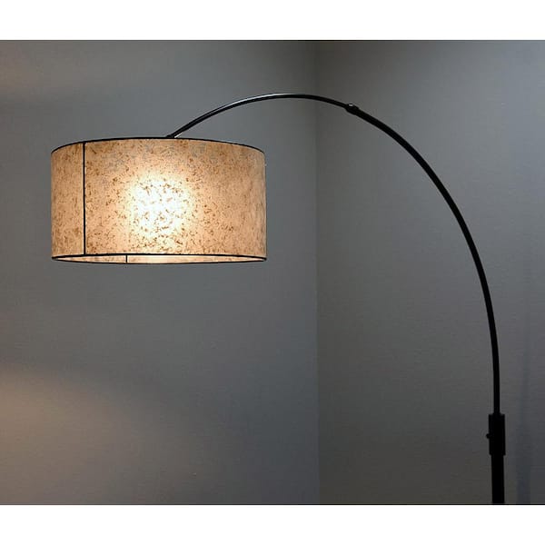 pijn Uit Dollar HomeGlam Orbita 82 in. Dark Bronze Furnish LED Dimmable Retractable Arch  Floor Lamp, Bulb Included with Drum Mica Shade HL6013-BRDMC - The Home Depot