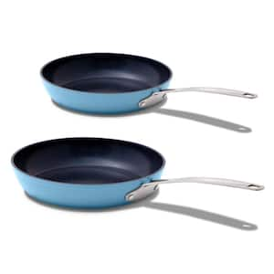 2-Piece Cozy Blue Duralon Blue Non-Stick Fry Pan Set