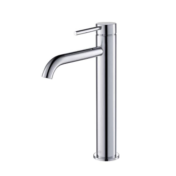 KIBI Circular Single Handle Bathroom Vessel Sink Faucet in Chrome