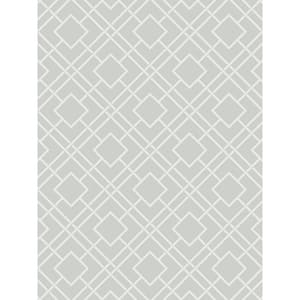 60.75 sq. ft. Stone Byberry Lattice Paper Unpasted Wallpaper Roll