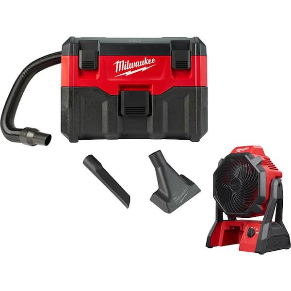 Milwaukee M18 18-Volt 2 Gal. Lithium-Ion Cordless Wet/Dry Shop Vacuum with M18 Jobsite Fan (2-Tool)