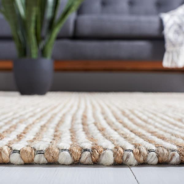 Natural Fiber 6 ft. x 9 ft. Natural/Beige Solid Woven Area Rug