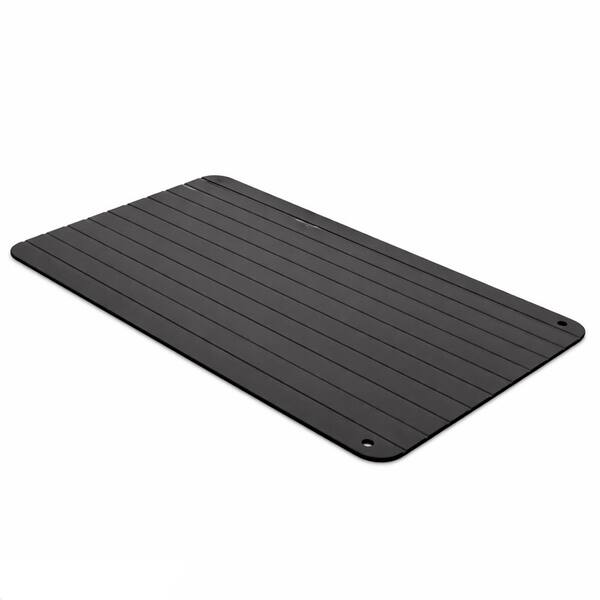 Black Aluminum Meat Defrosting Tray with Non-Stick Surface and Rapid Thawing for Kitchen Use, 1 Piece