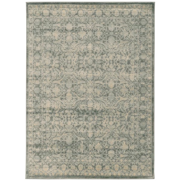 Colosseo Green 5 ft. x 7 ft. Traditional Oriental Vintage Area Rug