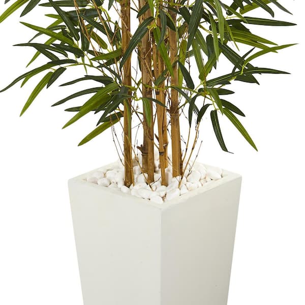 Nearly Natural 5.5' Bamboo Artificial Plant with Decorative Planter, Green  
