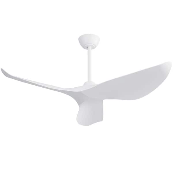 bessten Apollo 38 in. Modern Indoor/Outdoor White Ceiling Fan Without Light and Remote Control