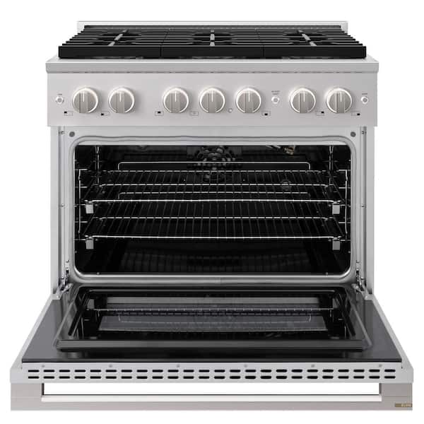 36 in. 5.2 cu. ft. Marino Gas Range with 6 Burner DuoPro Cooktop and Convection Gas Oven in Stainless Steel
