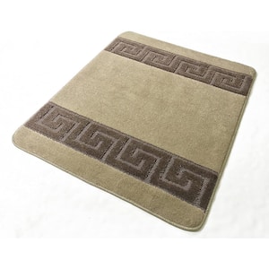 Greek Key Collection Beige Color ​30 inch x 36 inch Indoor Matching Mat Resistant Backing 1 Piece