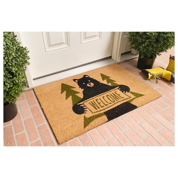 Indoor Funny Doormat For Entryway Brown Bear Welcome Mats For Front Door  Western