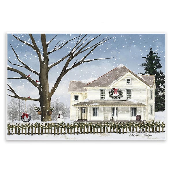 Stupell Industries Charming Winter Neighborhood by Billy Jacobs 1-Piece Unframed Graphic Print Nature Poster Art Print 15 in. x 10 in.