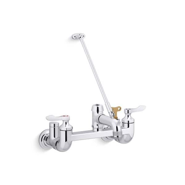 Double Handle Wall Mounted Faucet in Chrome