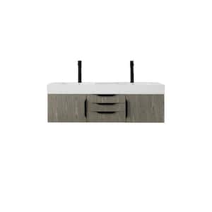 Mercer Island 59.0 in. W x 19.5 in. D x 19.3 in. H Bathroom Vanity in Ash Gray with Glossy White Mineral Composite Top