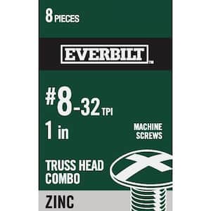 #8-32 x 1 in. Combo Truss Head Zinc Plated Machine Screw (8-Pack)