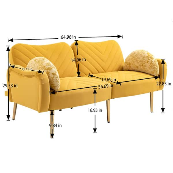 Yellow deals loveseat sleeper