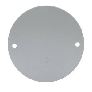 4 in. Gray Round Weatherproof Blank Cover