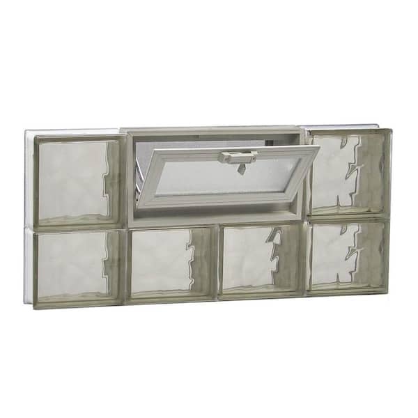 Clearly Secure 31 in. x 13.5 in. x 3.125 in. Frameless Wave Pattern Vented Bronze Glass Block Window