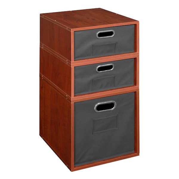 Regency 26 in. H x 13 in. W x 13 in. D Cherry Wood 3-Cube Organizer