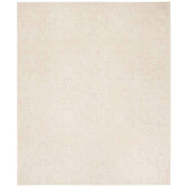 Trace 10 ft. x 14 ft. Ivory Geometric Floral Medallion Area Rug