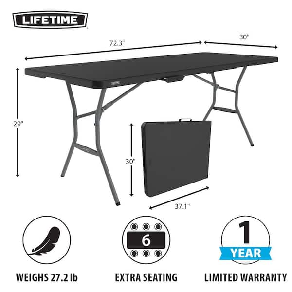 Rectangular Black Resin Folding Banquet Tables