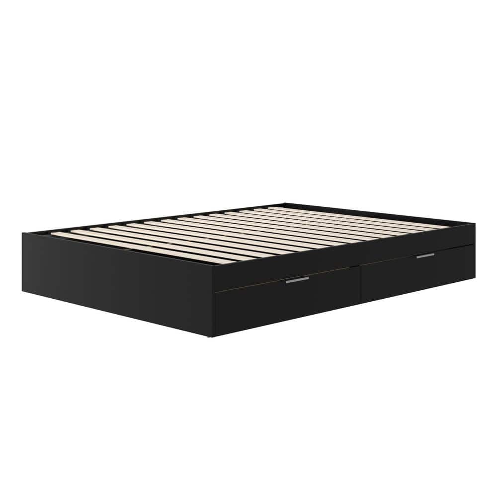 Black Full Captain's Bed with Storage Drawers