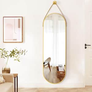 NeuType Arched Wall Mirror Small Arch Mirror Right Angle Mirror  38x26,Gold,Iron