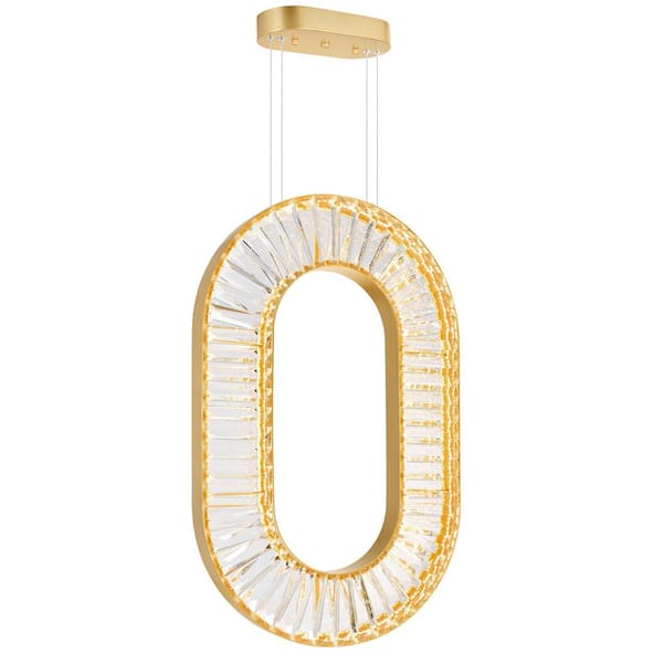 CWI Lighting Bjoux 1 Light Integrated LED Pendant Light With Sun Gold Finish