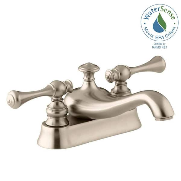 KOHLER Revival 4 in. Center set 2-Handle Bathroom Faucet in Vibrant Brushed Bronze