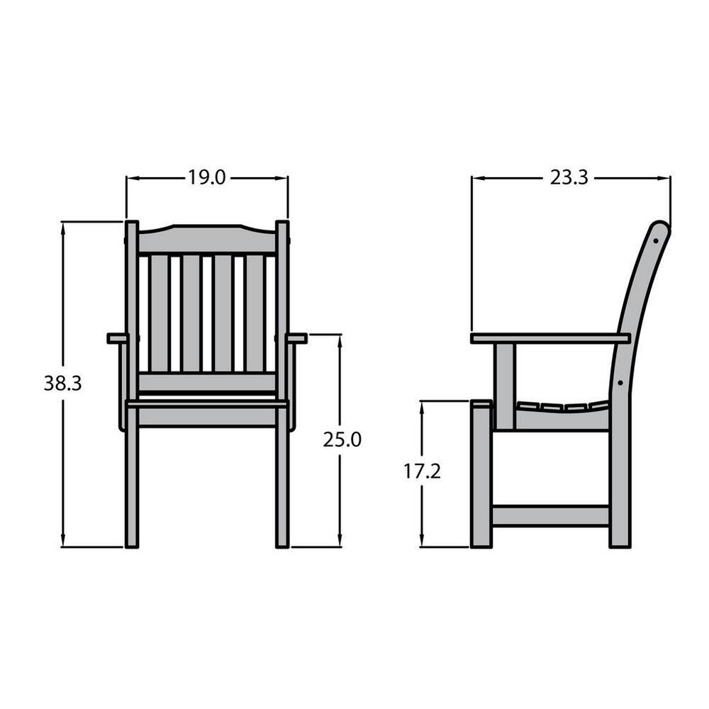 Lehigh Weathered Acorn 19" Traditional Outdoor Dining Chair