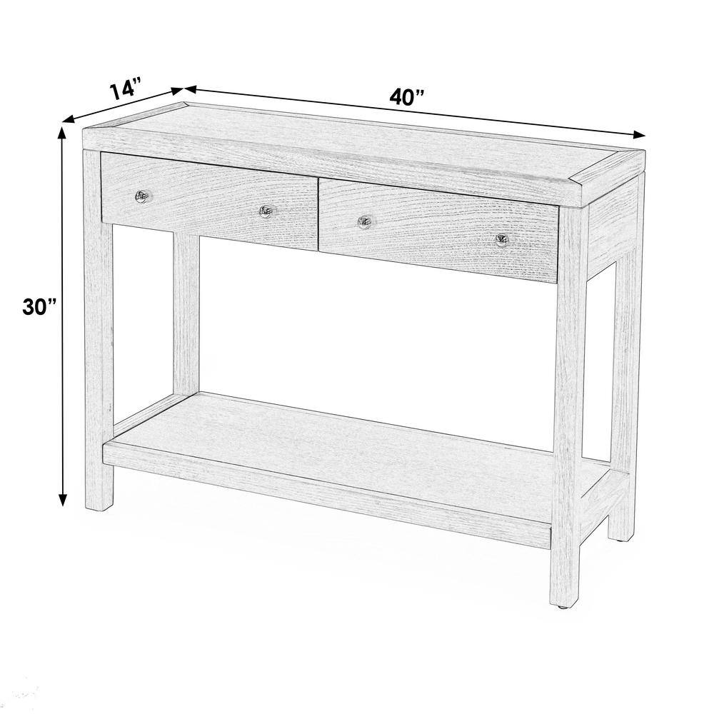 White Rectangular Wood Console Table with Storage Drawers