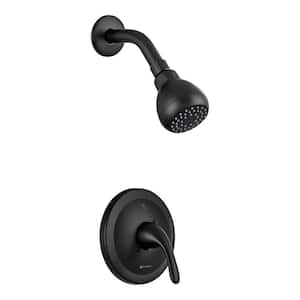Builders Single-Handle 1-Spray Shower Faucet in Matte Black (Valve Included)