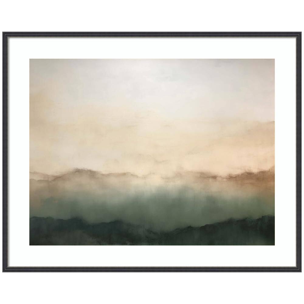 "Stylish ""Green Mountain Abstract I Horizontal"" by Amy Lighthall Landscape Framed Art Print 33 in. x 41 in." price history on PriceWatchPro