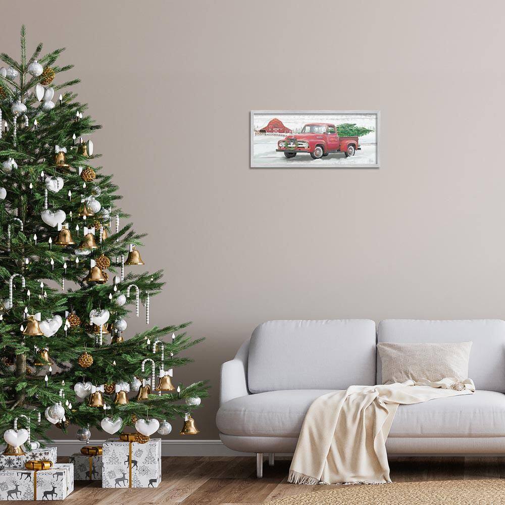 Christmas Truck on Snowy Farm by Mollie B. Gray Framed Travel Giclee Art Print 10 in. x 24 in. price history on PriceWatchPro
