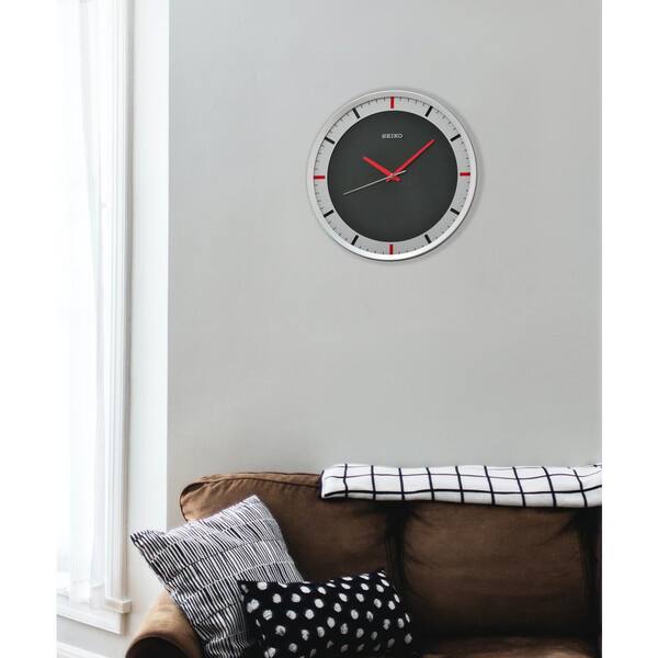 Seiko 12 in. Mari Art Deco Wall Clock Silver and Black QXA769SLH - The Home  Depot