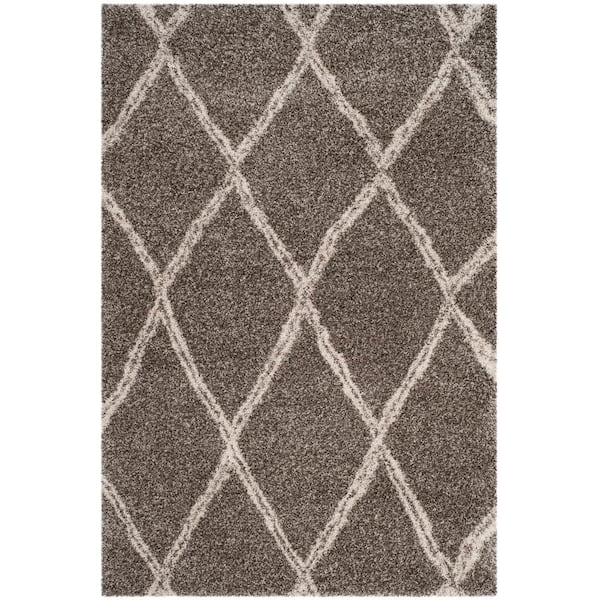 SAFAVIEH Hudson Shag Gray/Ivory 5 ft. x 8 ft. Geometric Area Rug