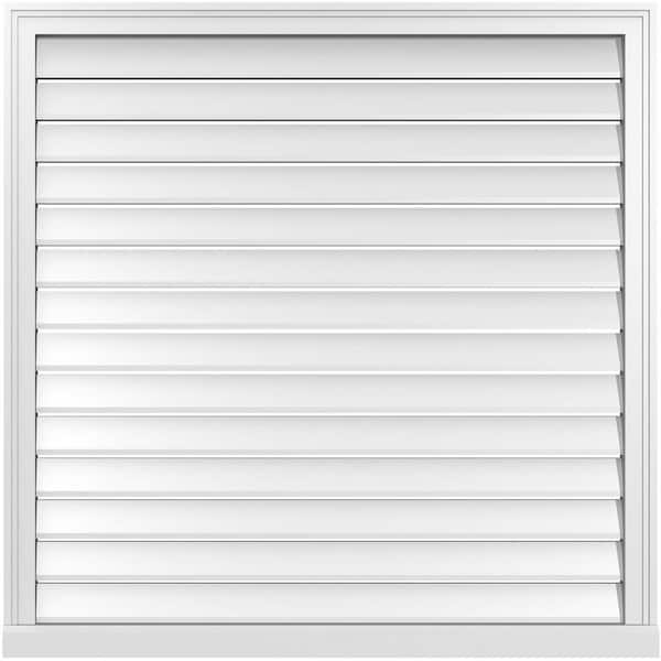 Ekena Millwork 42" x 42" Vertical Surface Mount PVC Gable Vent: Functional with Brickmould Sill Frame