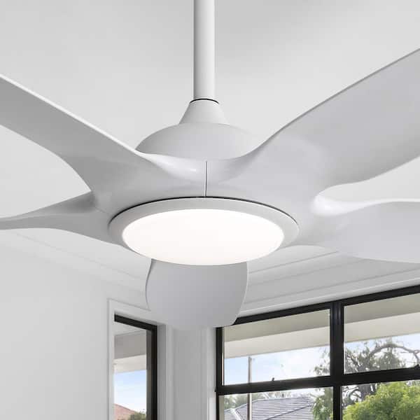 48 in. Indoor Noiseless White Integrated LED Reversible Ceiling Fan with 5-Blade DC Motor Remote Control