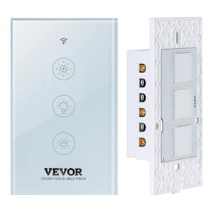 LED Wi-Fi Dimmable Switch 2 Amp Smart Illuminated Touch Dimmer Light Switch White with Panel APP Remote Control (1-Pack)
