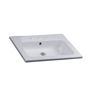 Cilla Drop-In Bathroom Sink in White