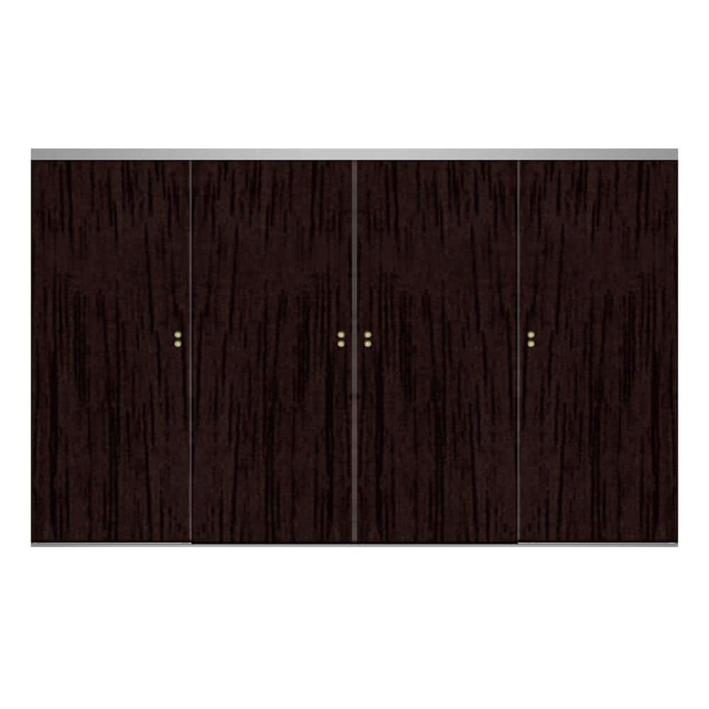 120 in. x 96 in. Smooth Flush Espresso Solid Core MDF Interior Closet Sliding Door with Chrome Trim price history on PriceWatchPro